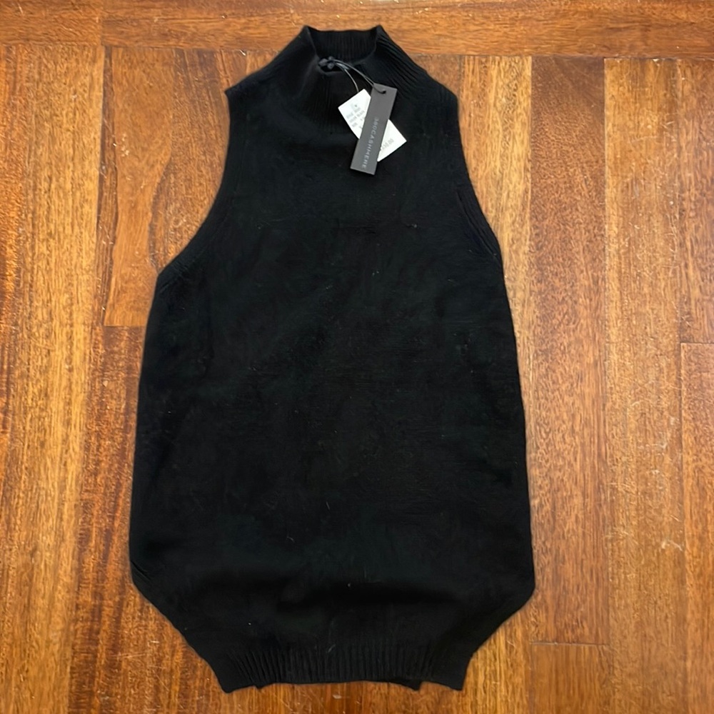 Autumn cashmere sleeveless mock sweater